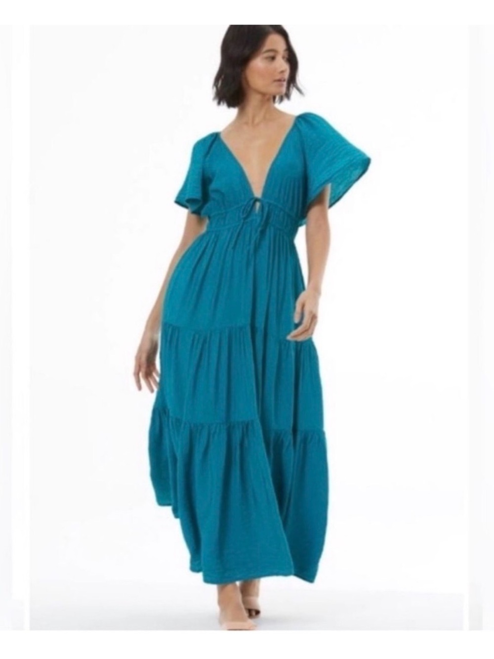 Young Fabulous & Broke Teal Tiered Maxi Dress